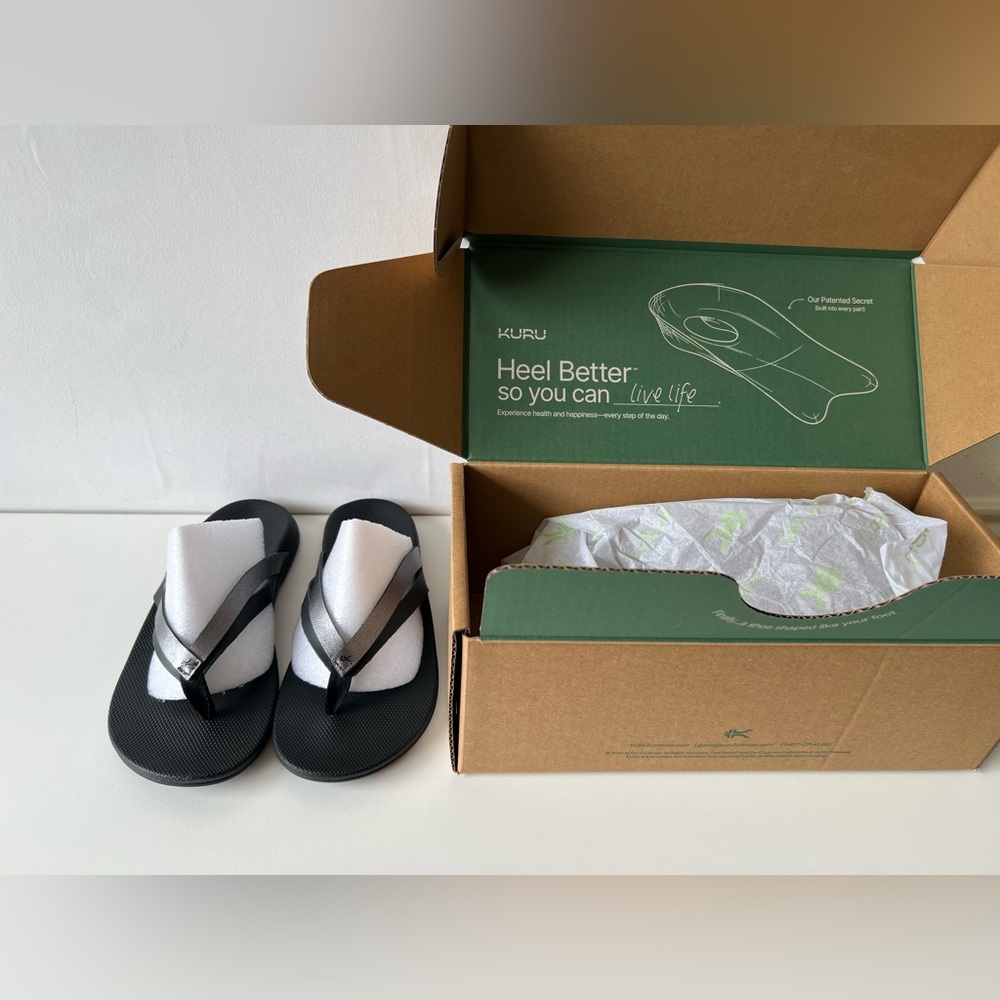 Women’s KURU Kala Sieva Metallic Flip Flops, NEW IN BOX, Size 9 - Picture 3 of 14